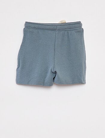 Completo pigiama corto t-shirt + shorts in maglia goffrata - 2 pezzi