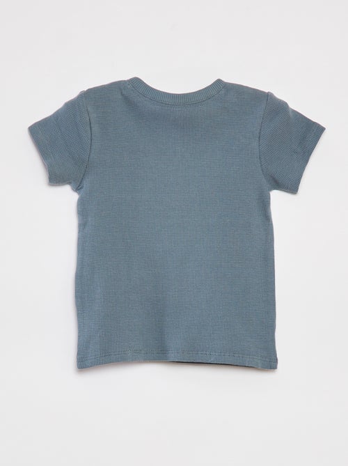 Completo pigiama corto t-shirt + shorts in maglia goffrata - 2 pezzi - Kiabi