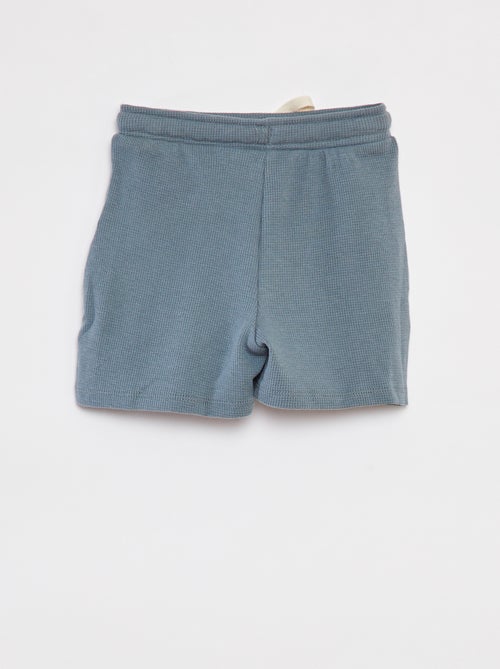 Completo pigiama corto t-shirt + shorts in maglia goffrata - 2 pezzi - Kiabi