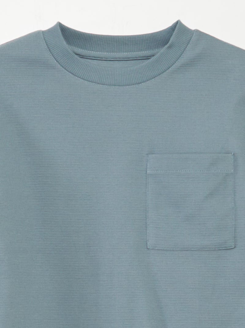 Completo pigiama corto tessuto goffrato - 2 pezzi BLU - Kiabi