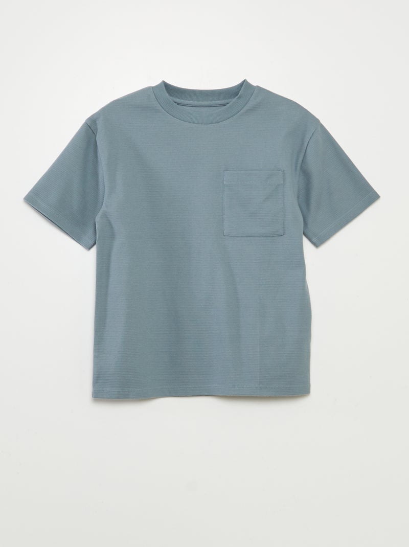 Completo pigiama corto tessuto goffrato - 2 pezzi BLU - Kiabi