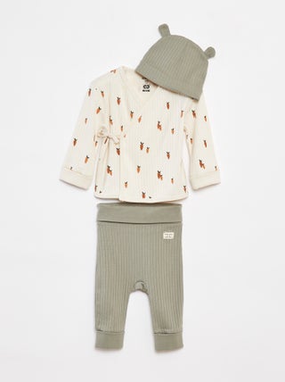 Completo pigiama + cuffia - 3 pezzi