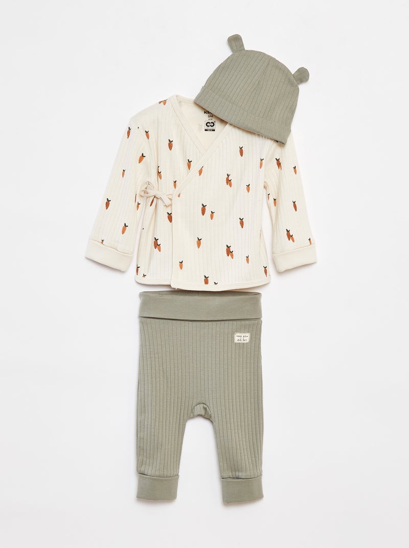 Completo pigiama + cuffia - 3 pezzi BIANCO - Kiabi