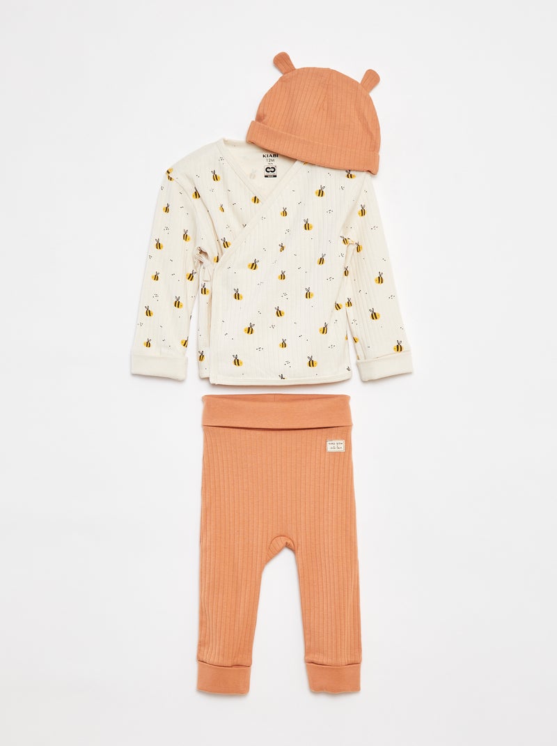 Completo pigiama + cuffia - 3 pezzi BIANCO - Kiabi