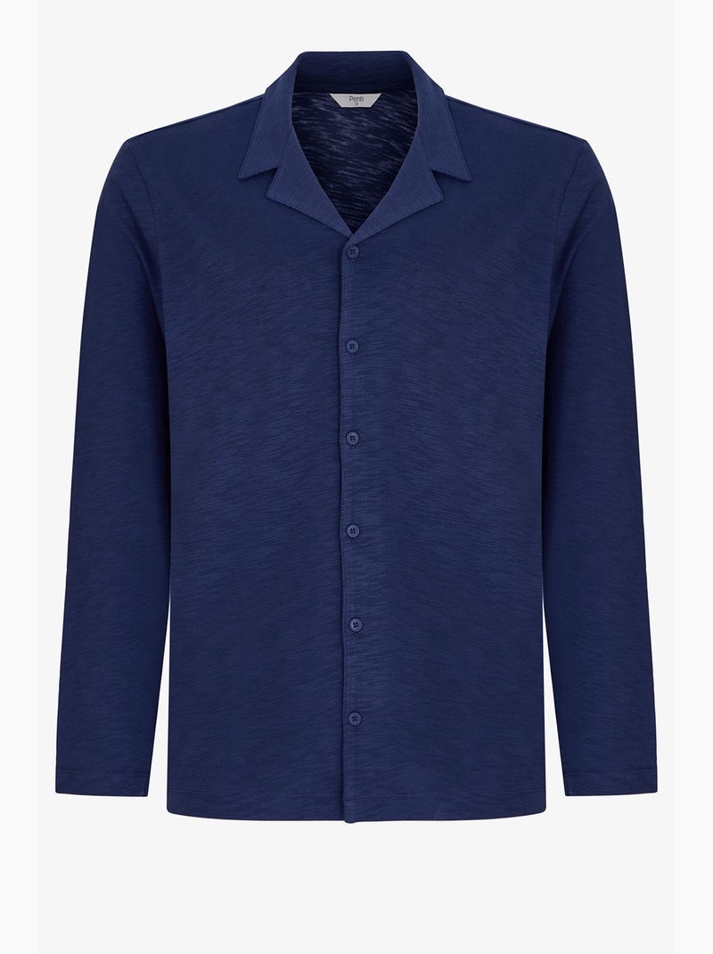 Completo pigiama da uomo season con camicia a maniche lunghe e pantaloni penti Blu marino - Kiabi