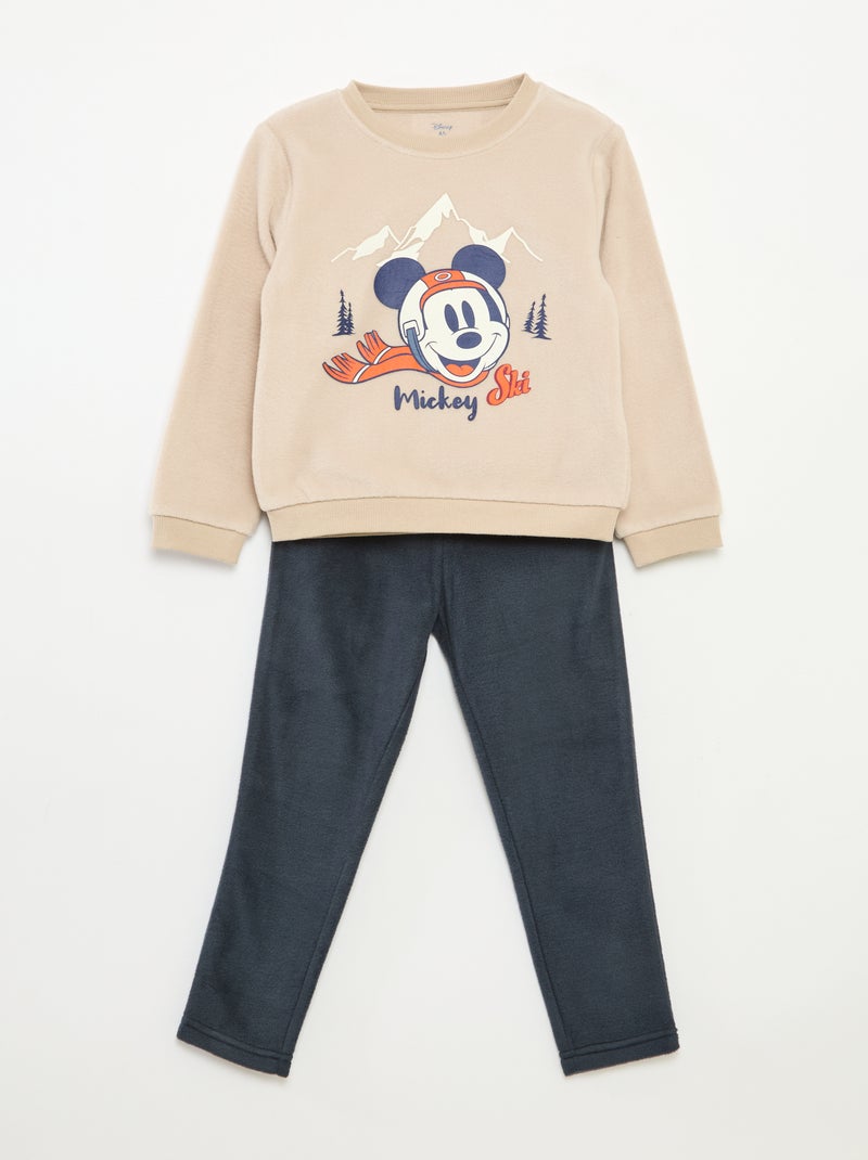 Completo pigiama 'Disney' 'Mickey' in pile Beige - Kiabi