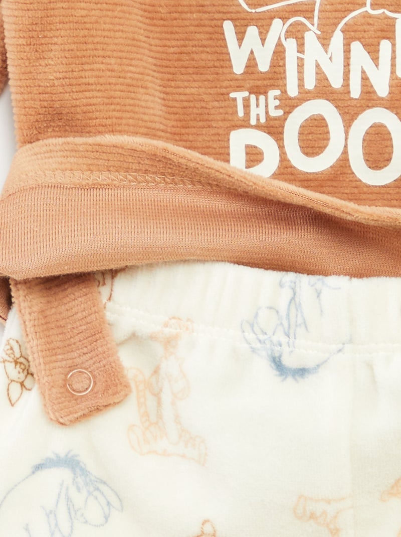 Completo pigiama en velluto 'Disney' top + pantaloni - 2 pezzi Marrone - Kiabi