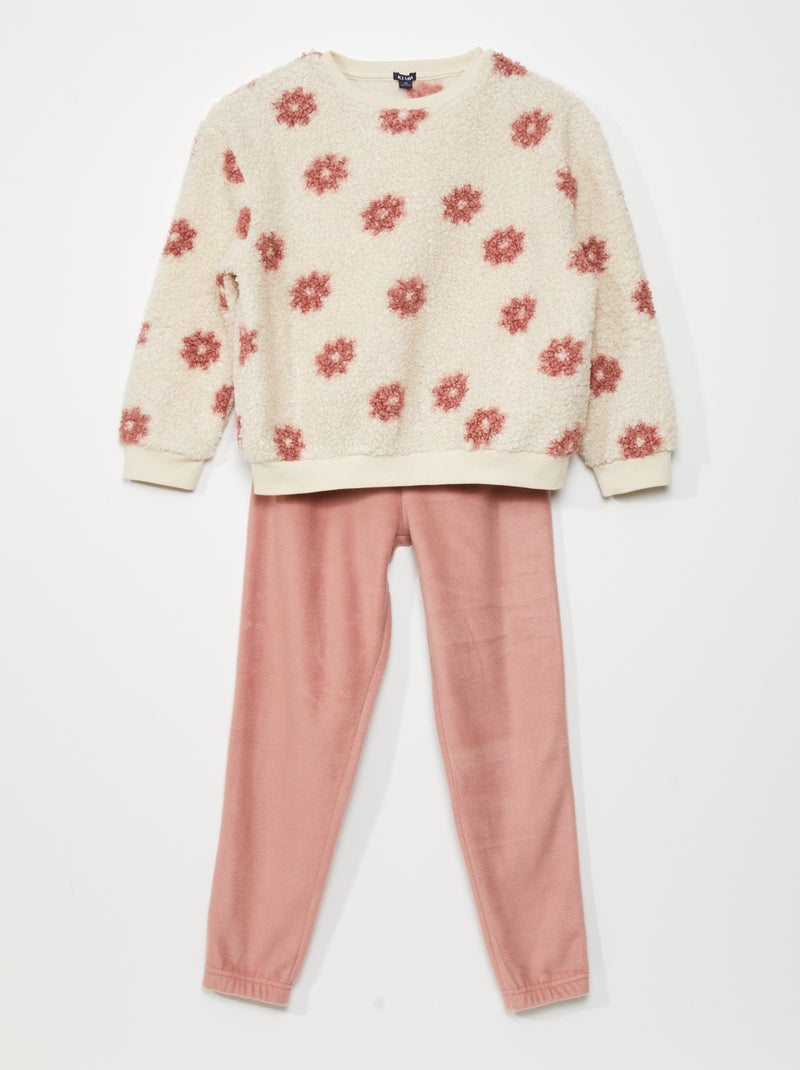 Completo pigiama felpa + pantaloni - 2 pezzi BEIGE - Kiabi