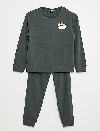 Completo pigiama felpato top + pantaloni