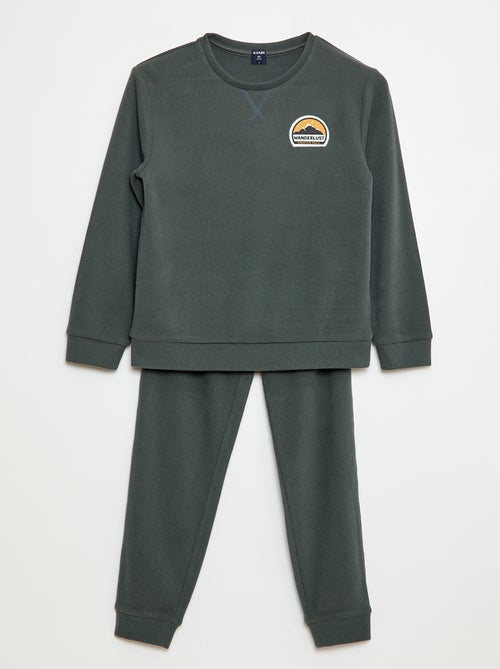 Completo pigiama felpato top + pantaloni - Kiabi
