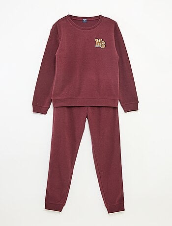 Completo pigiama felpato top + pantaloni