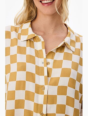 Completo pigiama hannah a quadri, camicia a maniche corte e pantaloni penti