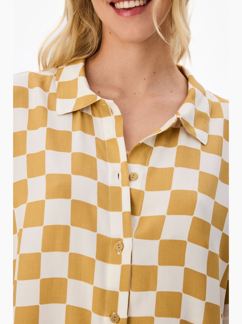 Completo pigiama hannah a quadri, camicia a maniche corte e pantaloni penti Ambra - Kiabi