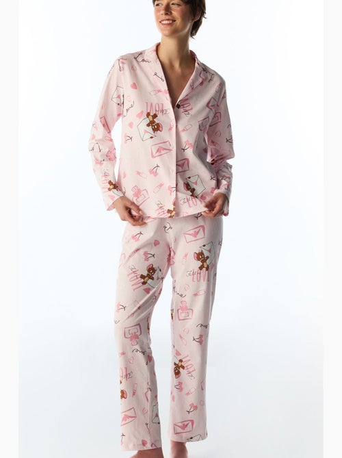 Completo pigiama happiness con motivo orso, maniche lunghe, camicia e pantaloni penti - Kiabi Completo pigiama happiness con motivo orso, maniche lunghe, camicia e pantaloni penti - Kiabi