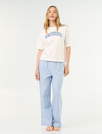 Completo pigiama in cotone - T-shirt + pantaloni