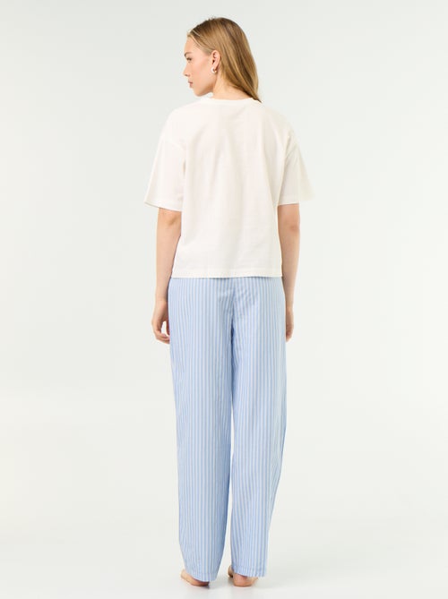 Completo pigiama in cotone - T-shirt + pantaloni - Kiabi