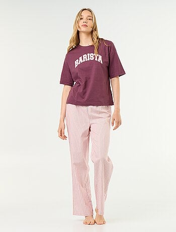 Completo pigiama in cotone - T-shirt + pantaloni