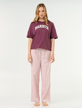 Completo pigiama in cotone - T-shirt + pantaloni