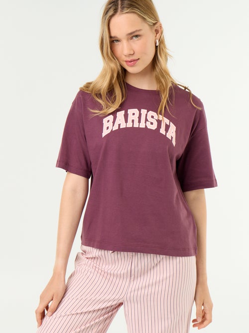 Completo pigiama in cotone - T-shirt + pantaloni - Kiabi
