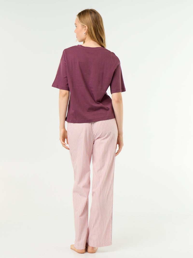 Completo pigiama in cotone - T-shirt + pantaloni Blu - Kiabi