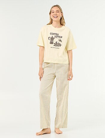 Completo pigiama in cotone - T-shirt + pantaloni