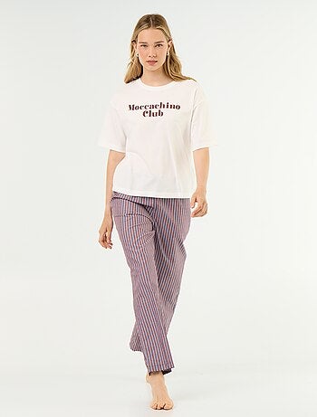 Completo pigiama in cotone - T-shirt + pantaloni