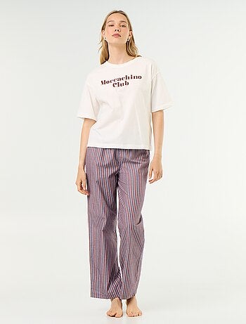 Completo pigiama in cotone - T-shirt + pantaloni