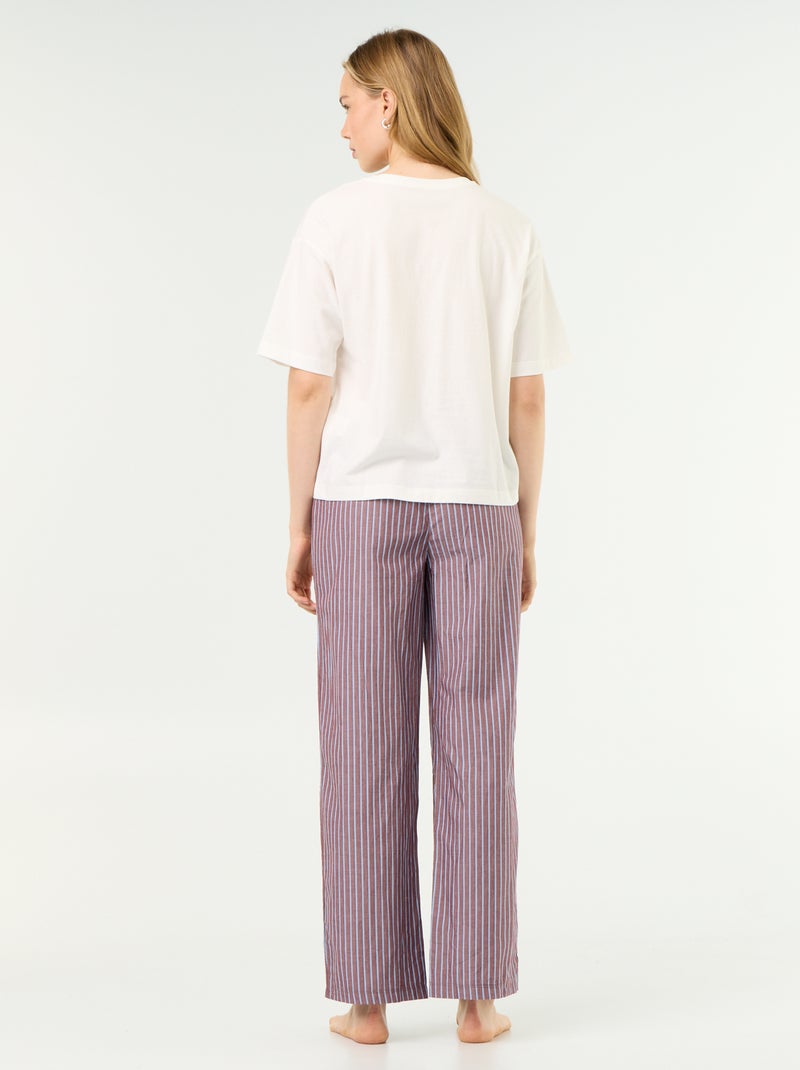 Completo pigiama in cotone - T-shirt + pantaloni Marrone - Kiabi