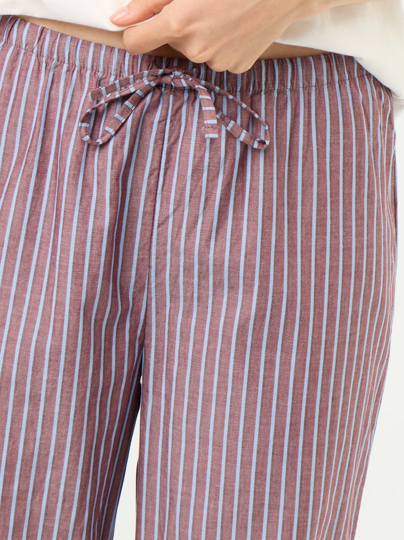 Completo pigiama in cotone - T-shirt + pantaloni Marrone - Kiabi
