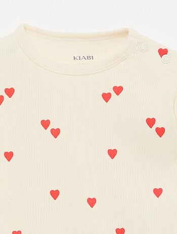 Completo pigiama in cotone a costine - 2 pezzi