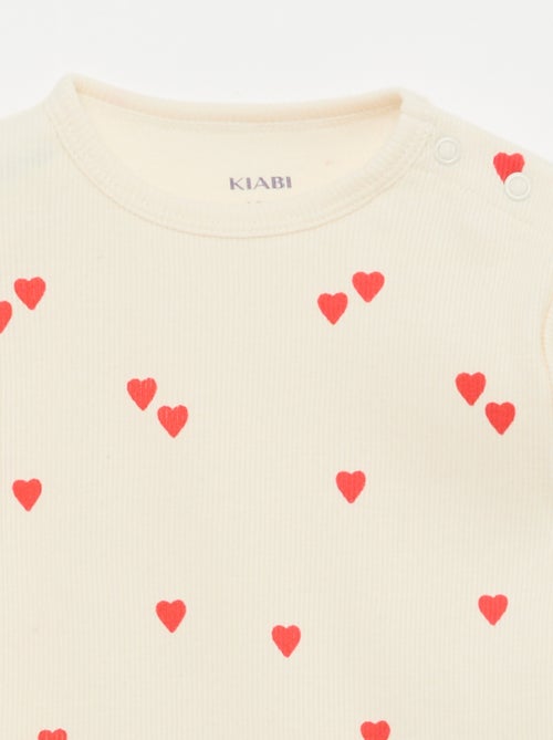 Completo pigiama in cotone a costine - 2 pezzi - Kiabi