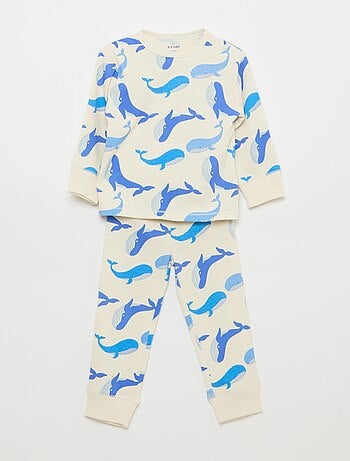 Completo pigiama in cotone a costine - 2 pezzi