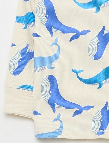 Completo pigiama in cotone a costine - 2 pezzi