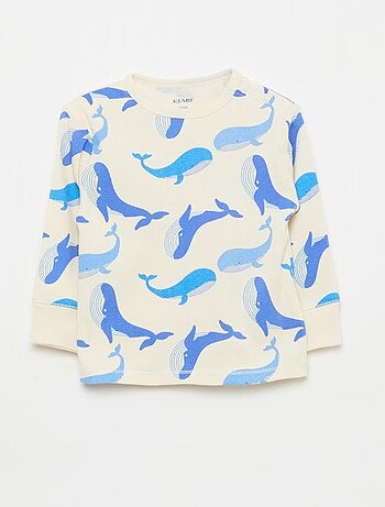 Completo pigiama in cotone a costine - 2 pezzi