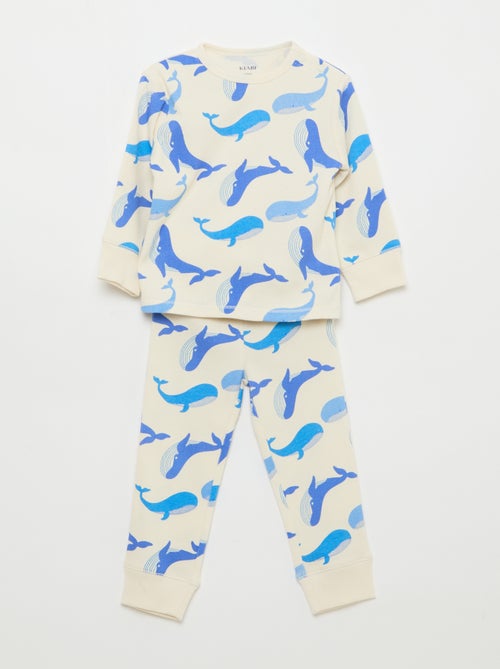Completo pigiama in cotone a costine - 2 pezzi - Kiabi