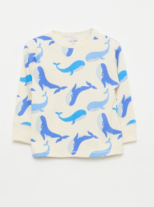 Completo pigiama in cotone a costine - 2 pezzi - Kiabi