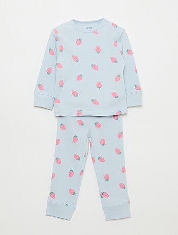 Completo pigiama in cotone a costine - 2 pezzi