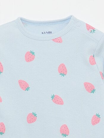 Completo pigiama in cotone a costine - 2 pezzi