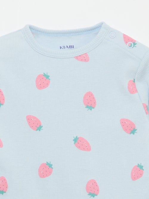 Completo pigiama in cotone a costine - 2 pezzi - Kiabi