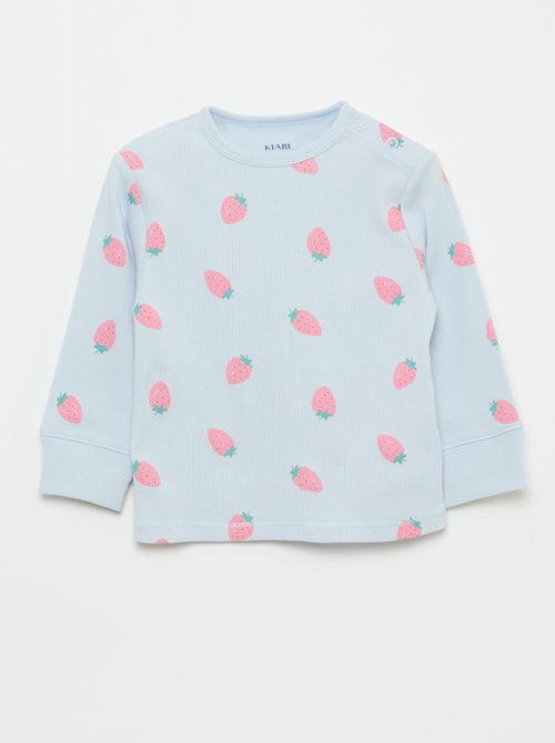 Completo pigiama in cotone a costine - 2 pezzi - Kiabi