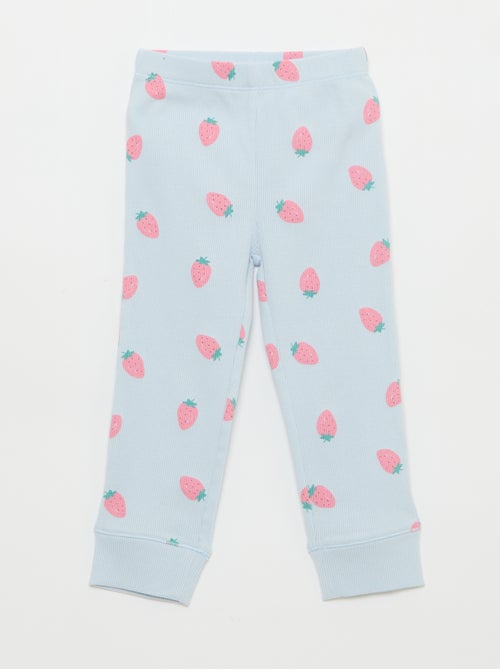 Completo pigiama in cotone a costine - 2 pezzi - Kiabi