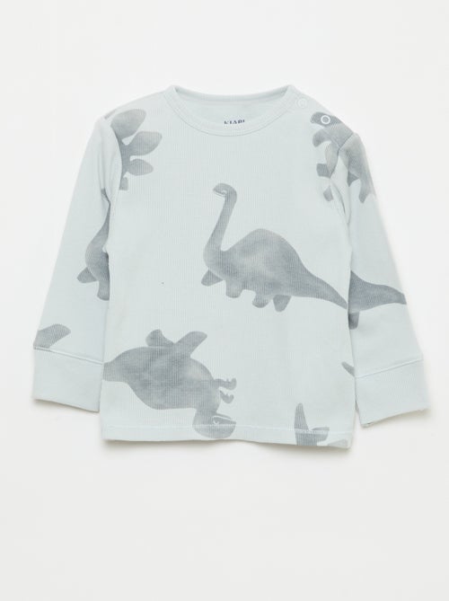 Completo pigiama in cotone a costine - 2 pezzi - Kiabi