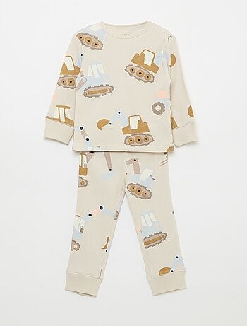 Completo pigiama in cotone a costine - 2 pezzi