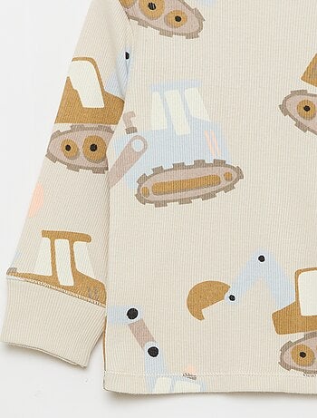 Completo pigiama in cotone a costine - 2 pezzi