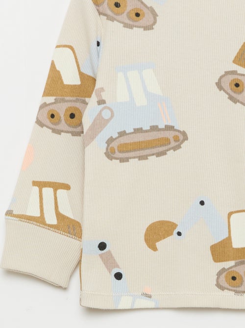 Completo pigiama in cotone a costine - 2 pezzi - Kiabi