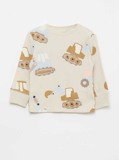 Completo pigiama in cotone a costine - 2 pezzi - Kiabi