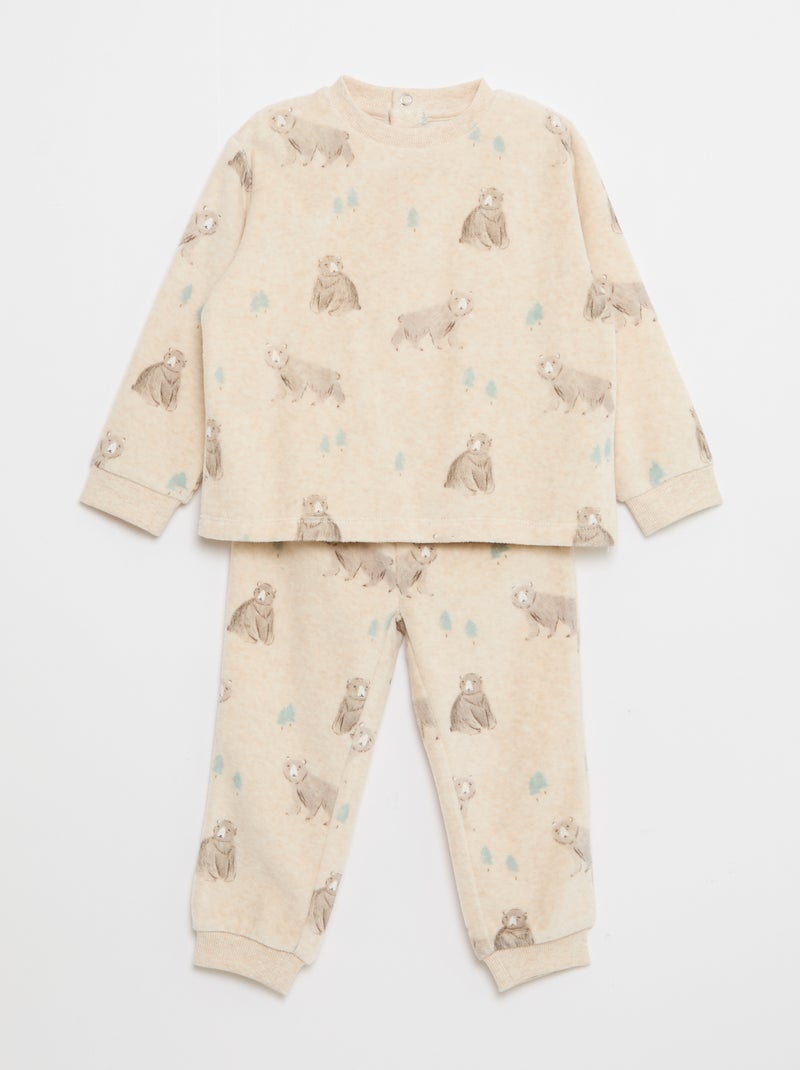 Completo pigiama in cotone Beige - Kiabi