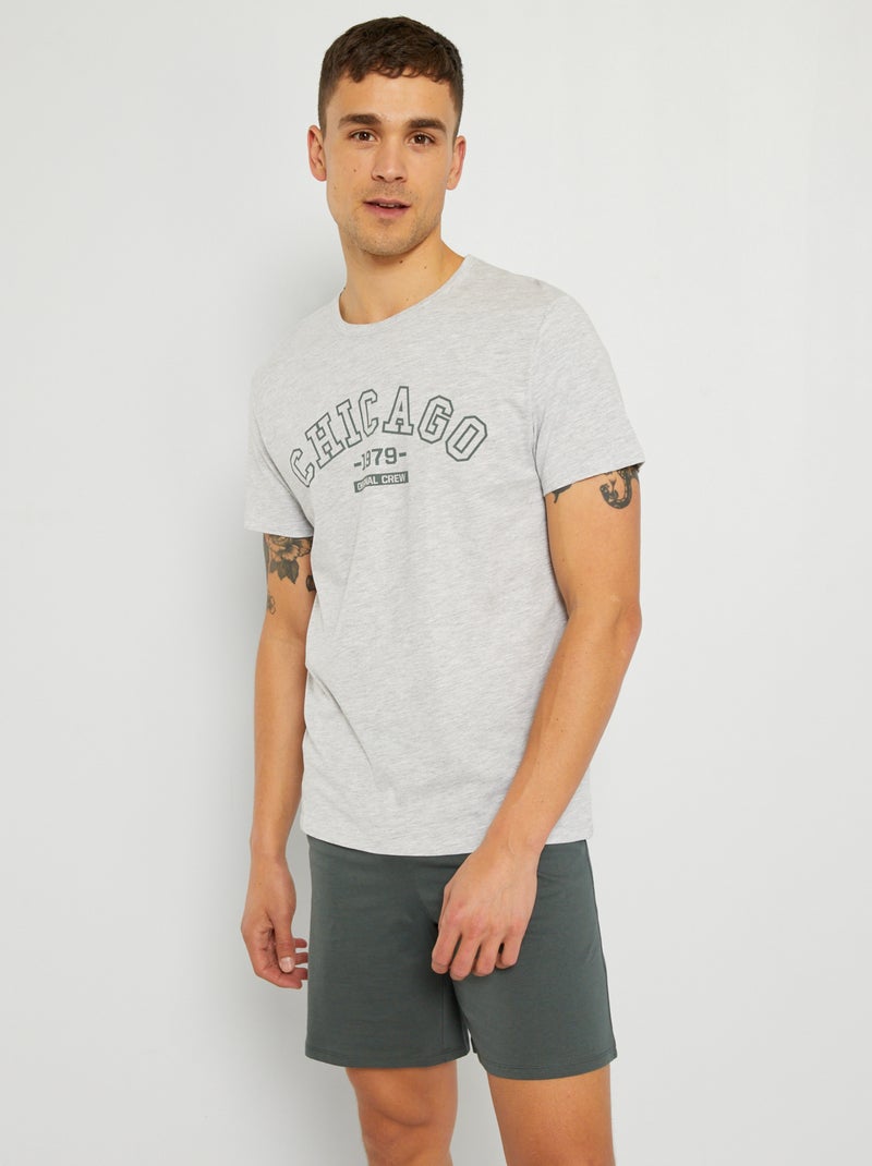 Completo pigiama in cotone GRIGIO - Kiabi
