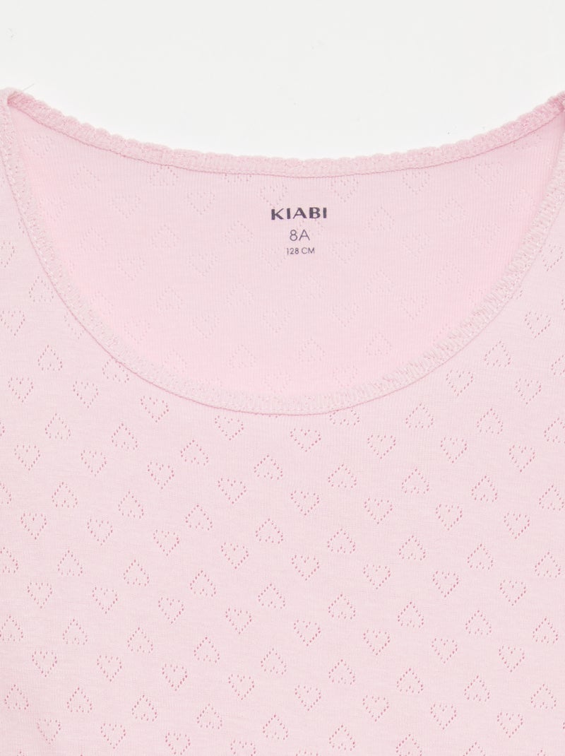 Completo pigiama in cotone Rosa - Kiabi