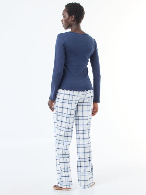 Completo pigiama in flanella di cotone - Kiabi